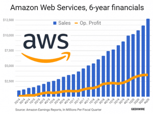Read more about the article AWS trägt zu 63% von Amazons Betriebsgewinn in 2020 bei