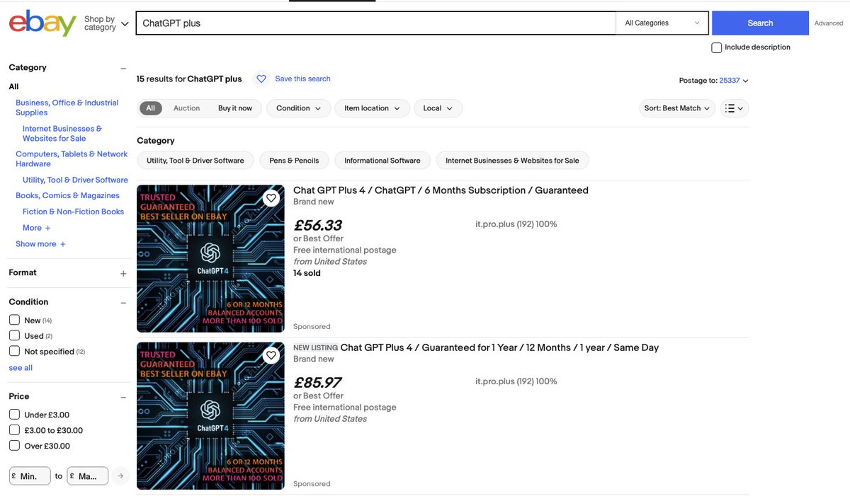 You are currently viewing ChatGPT Plus-Abonnements auf eBay angeboten nach Pausierung der Neuanmeldungen