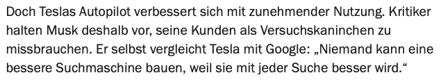 Read more about the article Elon Musk: Tesla wird wie Google durch kontinuierliches Lernen besser