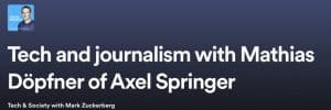 Read more about the article Gedankenaustausch zwischen Zuckerberg und Döpfner: Facebooks Rolle in den Medien