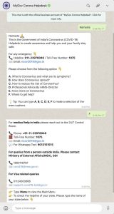 Read more about the article Indien startet WhatsApp Chatbot zur Aufklärung über Coronavirus