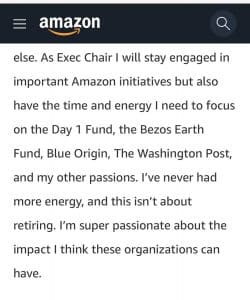 Read more about the article Jeff Bezos spricht über Energie und Rücktrittspläne bei Amazon