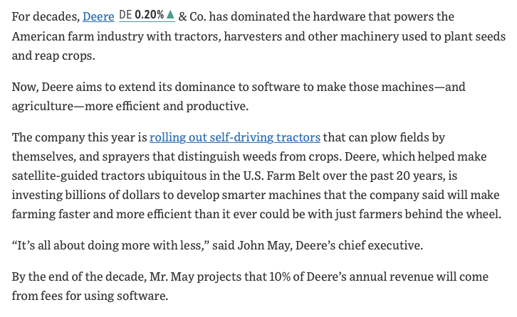 You are currently viewing John Deere prognostiziert Einnahmen aus Softwaregebühren