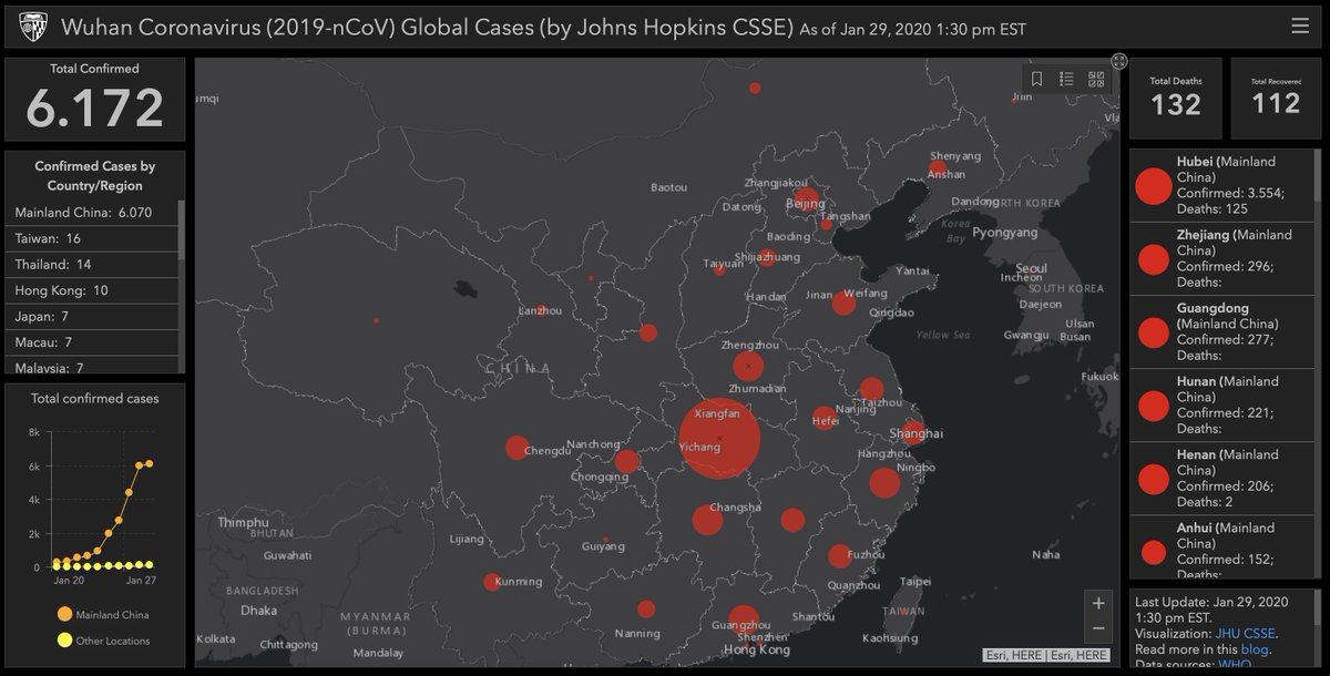 Read more about the article Johns Hopkins Universität bietet eine Live-Karte zur Verfolgung des globalen Coronavirus-Ausbruchs