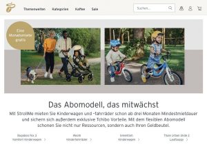 Read more about the article Kunden können auf der Plattform von Tchibo Kinderwagen und Fahrräder im Abo mieten.