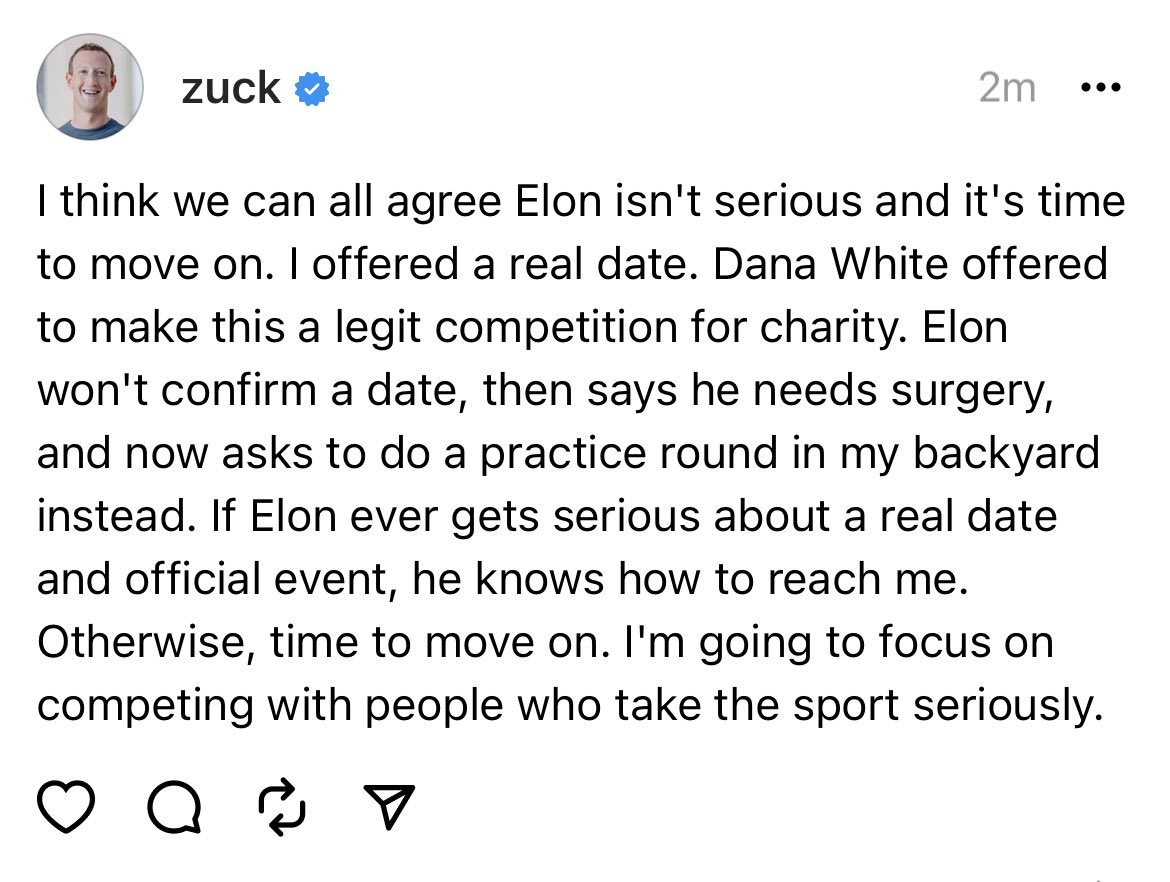 You are currently viewing Mark Zuckerberg hat keine Lust mehr auf die Spielchen von Elon Musk