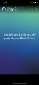 Read more about the article Shopify verzeichnet am Black Friday GMV von 2,4 Milliarden Dollar