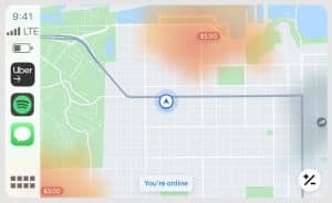 Read more about the article Uber-Fahrer mit iPhone können die Uber-App bald direkt über Apple CarPlay nutzen.